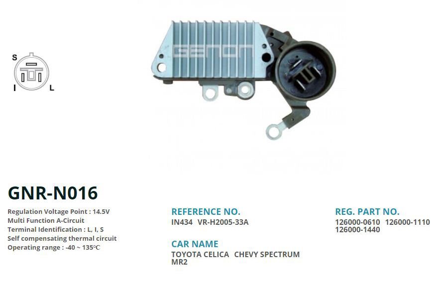 12V TOYOTA CELICA 100 AMP 3 FIS 63.5mm L I S | OEM:VR-H2005-33A-IN434