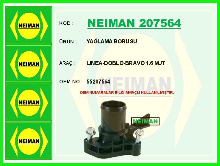 YAĞLAMA BORUSU LINEA-DOBLO-BRAVO 1.6 MJT | OEM:55207564