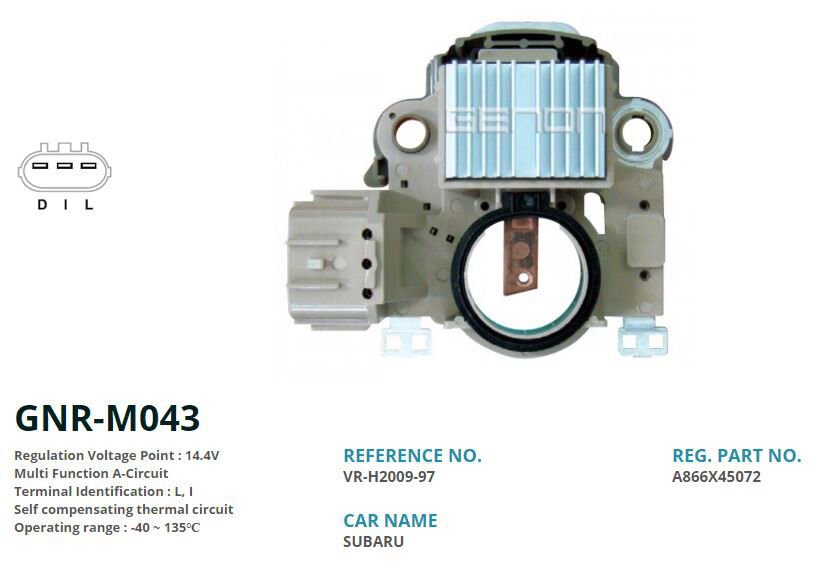 12V SUBARU IMPREZA-OUTBACK 2.2-2.5 99-00 MODEL L I | OEM:VR-H2009-97-A866X45072