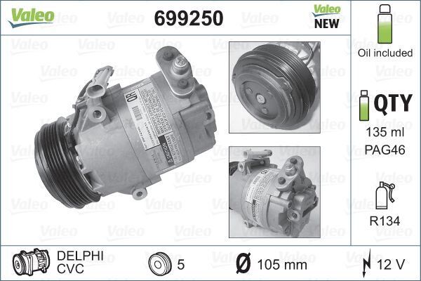 KLİMA KOMPRESÖRÜ ASTRA G 1.4 16V-1.6 16V-1.8 16V-2.0 16V 98-05 109mm | OEM:1854102-1854092-1854140