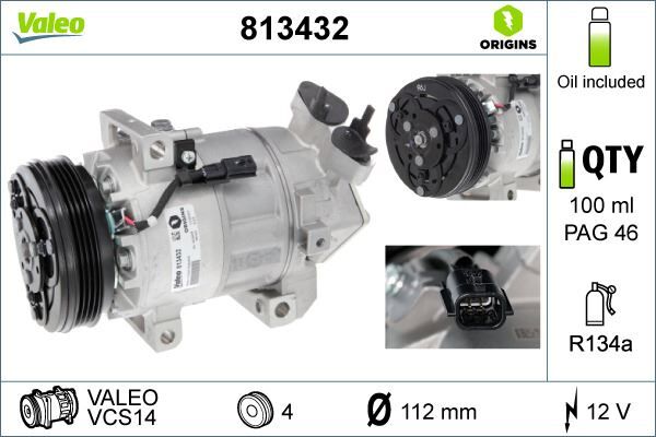 KLIMA KOMPRESÖRÜ RENAULT SYMBOL III 14> DACIA SANDERO II 12> LOGAN II 12> 0.9TCe 1.2 | OEM:926006775R
