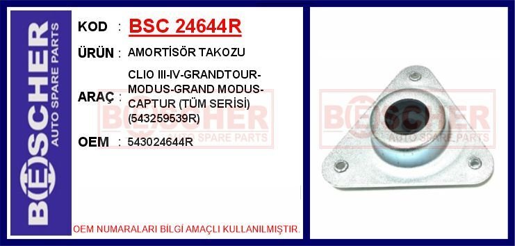 AMORTİSÖR TAKOZU CLIO III-IV-GRANDTOUR-MODUS-GRAND MODUS-CAPTUR TÜM SERİSİ 543259539R | OEM:543024644R