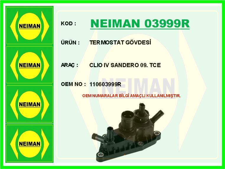 TERMOSTAT GÖVDESİ CLIO IV SANDERO 09. TCE | OEM:110603999R