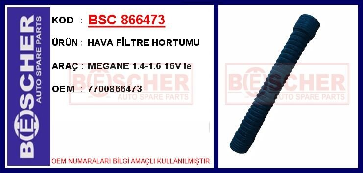 HAVA FİLTRE HORTUMU MEGANE 1.4-1.6 16V ie | OEM:7700866473