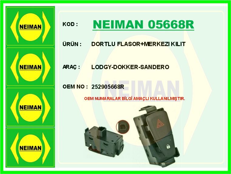 DORTLU FLASOR MERKEZI KILIT LODGY-DOKKER-SANDERO | OEM:252905668R