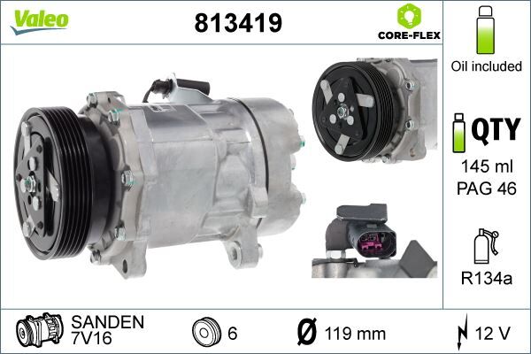 KLİMA KOMPRESÖRÜ CADDY 05-10 GALAXY 00-06 1.9TDI | OEM:7M3820803C-7M3820803-7H0820803F