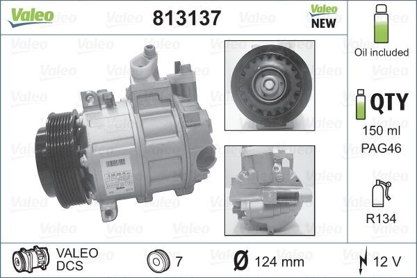 KLIMA KOMPRESORU MERCEDES W203 W204 CL203 C209 A209 | OEM:A0022303011