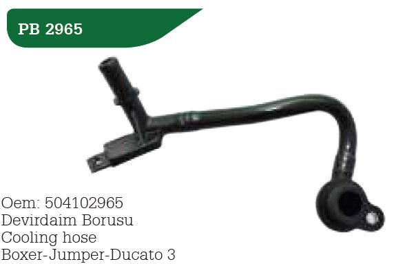 DEVIRDAIM SU BORUSU FIAT DUCATO 06> IVECO DAILY 06> 2.3MJET | OEM:504102965-1021014AA