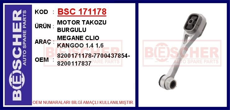 MOTOR TAKOZU BURGULU MEGANE CLİO KANGOO 1.4 1.6 | OEM:8200171178-7700437854-8200117837