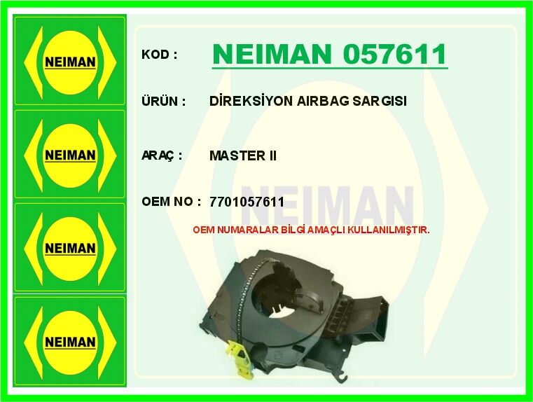 DİREKSİYON AIRBAG SARGISI MASTER II | OEM:7701057611
