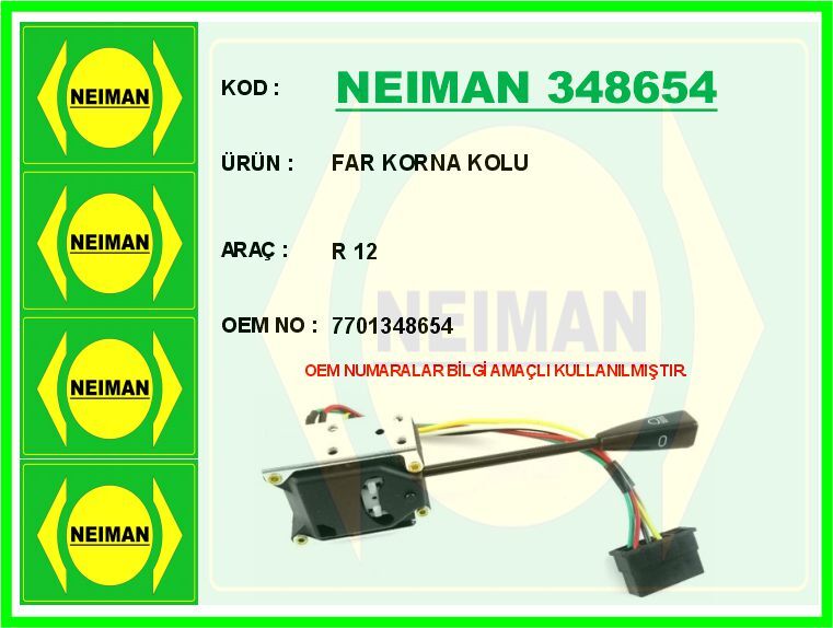 FAR KORNA KOLU R 12 | OEM:7701348654