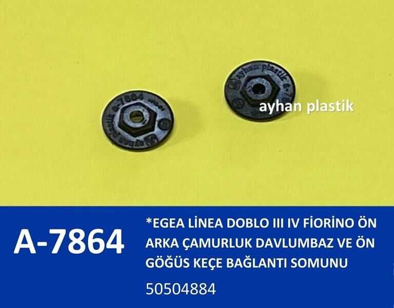ÖN ARKA ÇAMURLUK DAVLUMBAZ VE ÖN GÖĞÜS KEÇE BAĞLANTI SOMUNU EGEA LİNEA DOBLO III IV FİORİNO | OEM:50504884