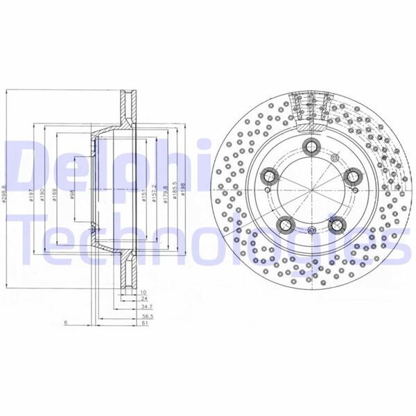 FREN DİSKİ ÇİFTLİ PAKET . DELİKLİ ARKA PORSCHE BOXSTER. CAYMAN 01/2004 > | OEM:98635240301