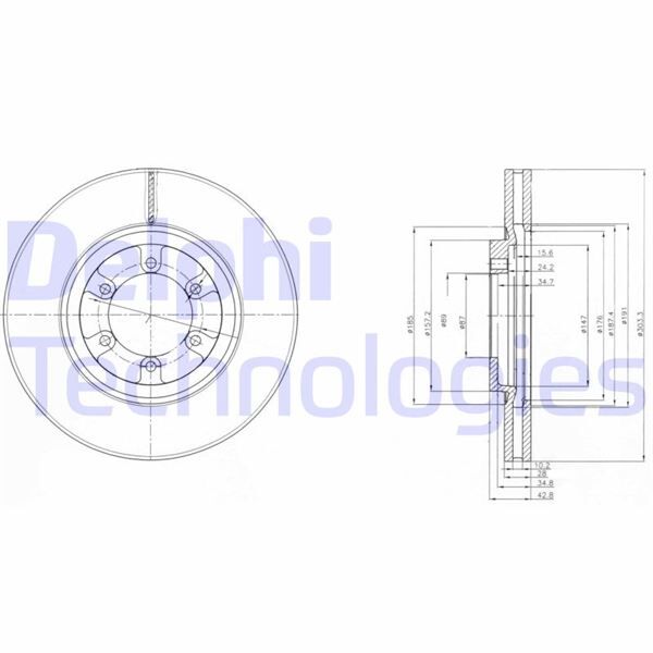 FREN DİSKİ ÇİFTLİ PAKET . DELİKLİ ÖN HYUNDAI TERRACAN 04/2003 > 06/2007 | OEM:51712H1030
