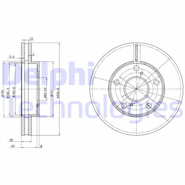 FREN DİSKİ ÇİFTLİ PAKET . DELİKLİ ÖN TOYOTA CAMRY. PICNIC 06/1991 > 08/2001 | OEM:4351233020-4351233050