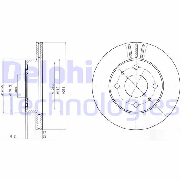 ÖN FREN DİSKİ HAVA KANALLI SUZUKI SUPER CARRY 1.3L G13B GA413 99-> 231 çap x 4 bijon - Takım dis k fiyatıdır | OEM:5531176A00-5531176A01