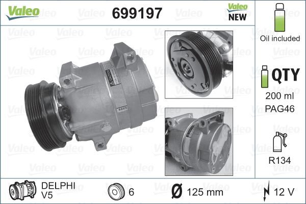 KLİMA KOMPRESÖRÜ RENAULT MEGANE I 96> SCENIC 99>03 1.4 16V | OEM:7700103536-7701499859