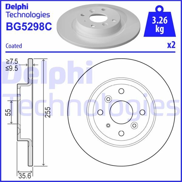 FREN DİSKİ ÇİFTLİ PAKET - BOYALI. DELİKSİZ ARKA MAZDA 2 08/2014 > | OEM:DA9L26251