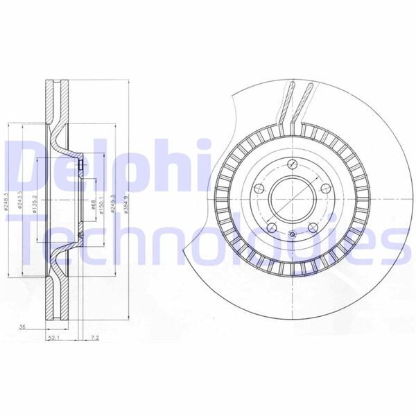 FREN DİSKİ TEKLİ PAKET - BOYALI. DELİKLİ ÖN AUDI S8 07/2006 > | OEM:4E0615301E-4E0615301K