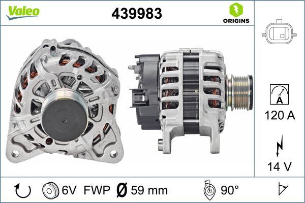 ALTERNATÖR 14V 120A RENAULT CAPTUR I 13> CLIO IV 12> KANGOO 12> MEGANE IV 15> KADJAR 15> DACIA DUSTER 10> DOKKER 12> SANDERO II 13> LOGAN II 12> 1.5dCi K9K | OEM:231001318R-231003424R-231008918R