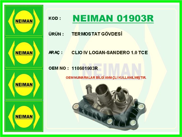 TERMOSTAT GÖVDESİ CLIO IV LOGAN-SANDERO 1.0 TCE | OEM:110601903R