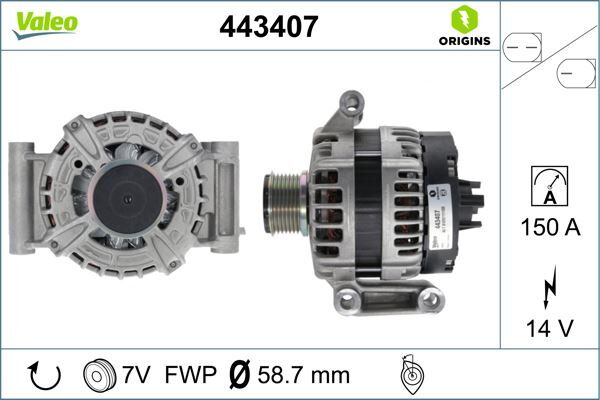 ALTERNATOR 12V 150A TRANSIT V348-V347 2.2 TDCI 11>14 TRANSIT V363 14>17 RANGER 2.2 TKE 11> | OEM:CC1T10300CD-2321309-1889372