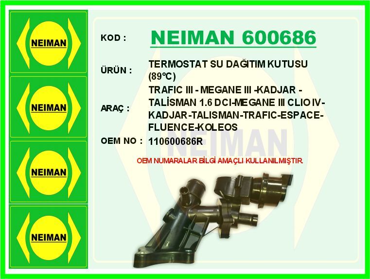SOGUTMA SUYU CIKIS MANSONU MERCEDES OM622 OM626 W205 W447 . RENAULT R9M 1.6 dCi TRAFIC MEGANE KADJAR TALISMAN | OEM:A6222000056-110600686R