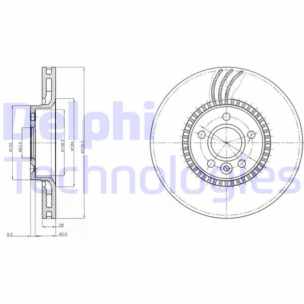 ON FREN DISK AYNA VOLVO S60 I 2.0 T -2.4 00>10 V70 II 2.4 05>08 XC90 I D3 / D5 09>14 | OEM:30636074-30736406-31423325-30636074
