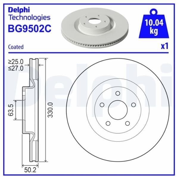 ÖN FREN DISK AYNA KUGA III 19> Dış: 330mm | OEM:LX611125CEB-2352444-LX611125CEA