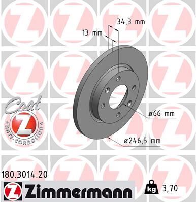 ÖN FREN AYNASI PEUGEOT P206 98>12 P306 93>01 CITROEN XSARA 97>05 ABS SİZ 247x13x4DL DOLU SOĞUTMASIZ | OEM:4246.R8-4246.R9-4249.A5
