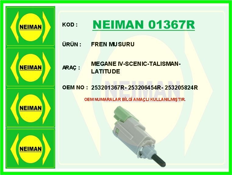 FREN MUSURU MEGANE IV-SCENIC-TALISMAN-LATITUDE | OEM:253201367R-253206454R-253205824R