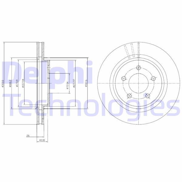 ARKA FREN AYNASI VOLVO S60 10 >13 > S80 II 08 >13 > V60 10 > V70 08 > XC70 07 >13 > 302x5DL | OEM:31341483-31277929-31471028-30769060