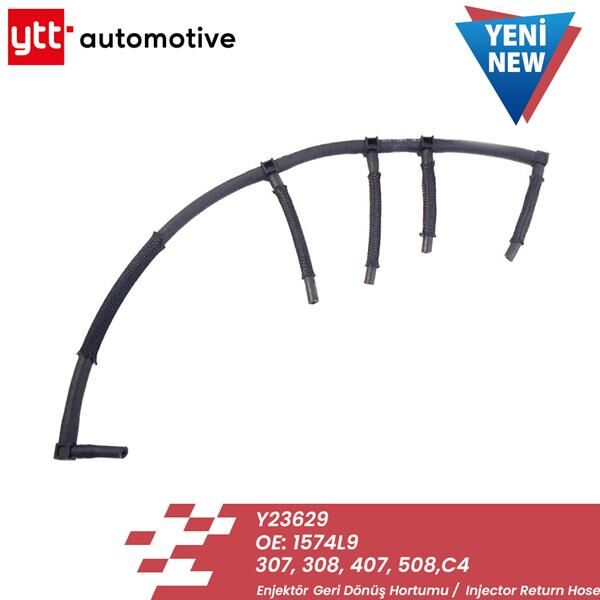 ENJEKTÖR GERİ DÖNÜŞ HORTUMU PEUGEOT P307 03>07 P308 07>14 P407 04>10 P508 10>18 CITROEN C4 2.0 04>11 C5 08>15 2.0 HDI | OEM:1574.L9
