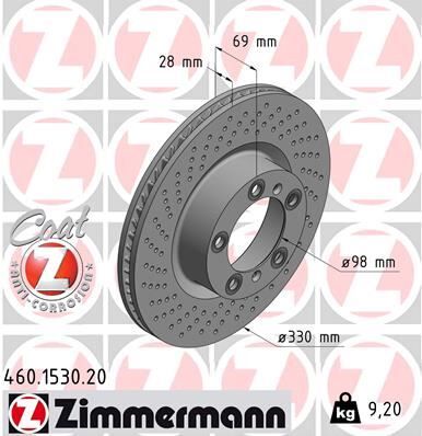 FREN DİSKİ. ÖN.SAĞ. 330 /28-26 MM . KAPLAMALI. YÜKSEK KARBON ALAŞIMLI 0986479D25 | OEM:99735140200-99735140201