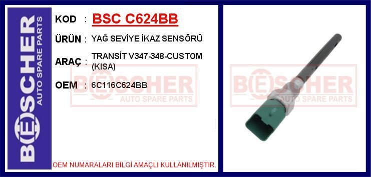 YAĞ SEVİYE İKAZ SENSÖRÜ TRANSİT V347-348-CUSTOM KISA | OEM:6C116C624BB