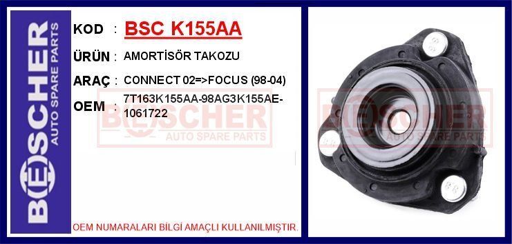 AMORTİSÖR TAKOZU CONNECT 02 >FOCUS 98-04 | OEM:7T163K155AA-98AG3K155AE-1061722