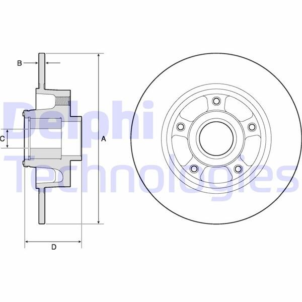ARKA FREN AYNASI RULMANLI RENAULT MEGANE III 09>15 SCENIC III 09>15 GRAND SC NIC III 09>15 260x8x86.2 5 DELİK | OEM:432002188R-432006506R-432007556R