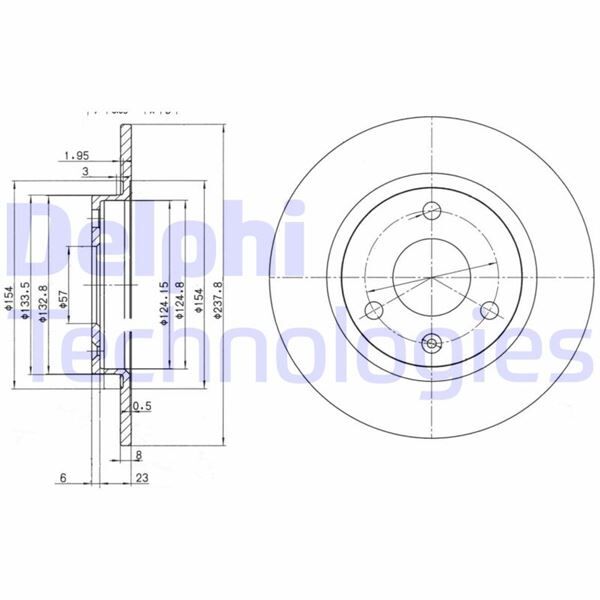 ÖN FREN AYNASI P106 I II 91/02 SAXO 1.4 1.6 VTS 1.5D 96/9.03 AX 86/98 3 BİJON 238x8x3DL | OEM:4249.C5-4246.G0-4246.F8-95027199