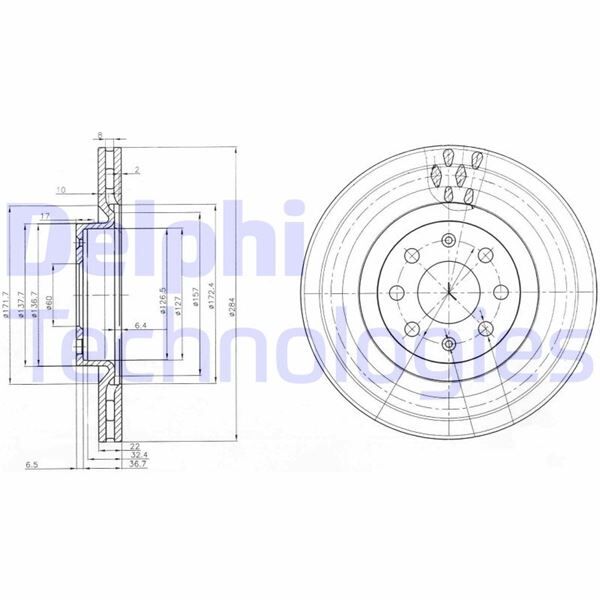 ÖN FREN AYNASI CORSA D 07> CORSA E 14> ADAM 13> PUNTO EVO-GRANDE PUNTO 05> 284x22x6DLxHAVALI 15 İNÇ 55702646 | OEM:93188918-5569025-55700923-55700922