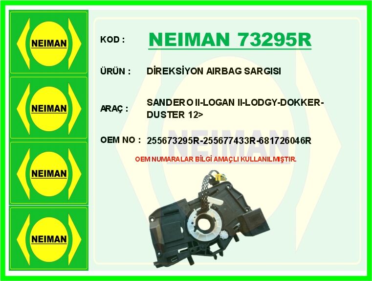 DİREKSİYON AIRBAG SARGISI SANDERO II-LOGAN II-LODGY-DOKKER-DUSTER 12> | OEM:255673295R-255677433R-681726046R