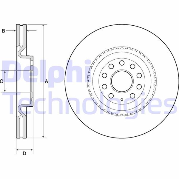 FREN DİSKİ TEKLİ PAKET . DELİKLİ ÖN AUDI // SEAT // SKODA // VW; A3 // LEON // SUPERB // CC. EOS. G OLF. PASSAT. PASSAT CC. SCIROCCO 03/2003 > | OEM:1K0615301AB-1K0615301AR-1K0615301M
