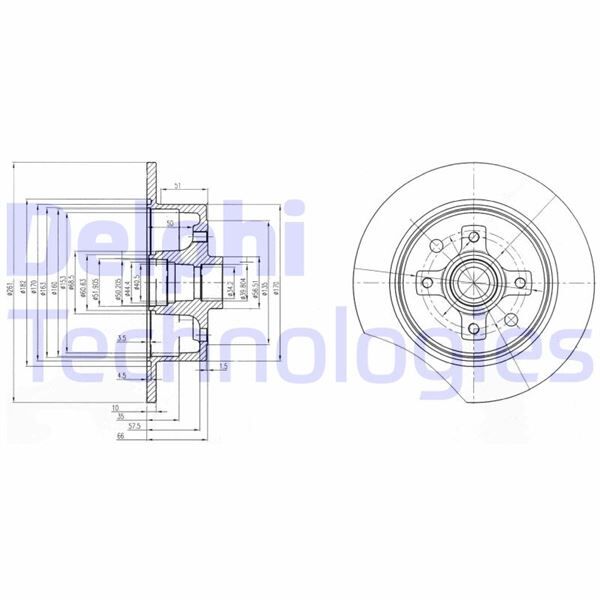 ARKA FREN AYNASI TAKIM VECTRA A 88-11.95 -KADETT E 87-91 261x10x4DL | OEM:569204-90348319