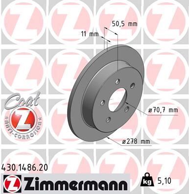 FREN DİSKİ. ARKA. 278 / 11-9 MM 986478487-DF4049 | OEM:569107-569110-90542180