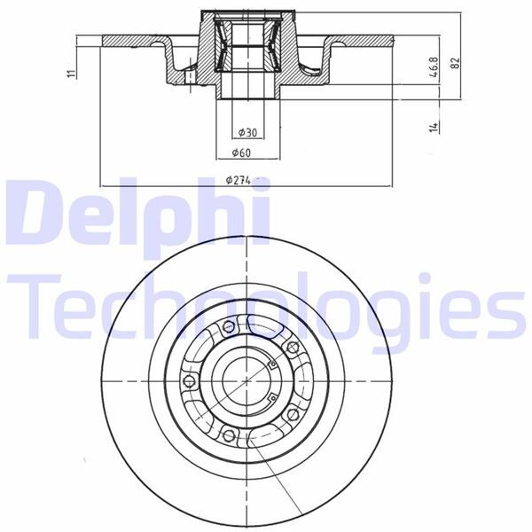 ARKA FREN AYNASI RENAULT LAGUNA II 01>07 SCENIC II 05>08 274x11x5D | OEM:7701472838-8200655249-8200367094