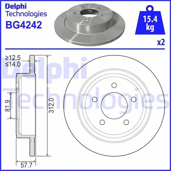 FREN DİSKİ ÇİFTLİ PAKET . DELİKSİZ ARKA CHRYSLER PACIFICA 08/2003 > 12/2006 | OEM:04721240AF
