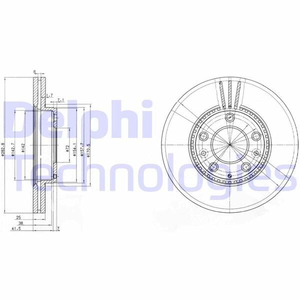 ÖN FREN DİSKİ HAVA KANALLI MAZDA 6 2.0L LF RF GG kasa 02-07 283 çap x 5 bijon - Takım disk fiy atıdır | OEM:GJ6Y3325XA-G26Y3325XA-GJ6Y3325X