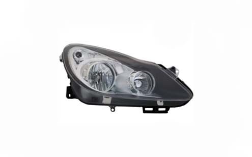 SAĞ FAR SİYAH/KROM OPEL CORSA D 06>14 ELEKTRİKLİ HALOJEN H7 H1 TANIM: EH SPORT OPC 111.YIL ADAPTİF HARİÇ | OEM:1216200-93189362