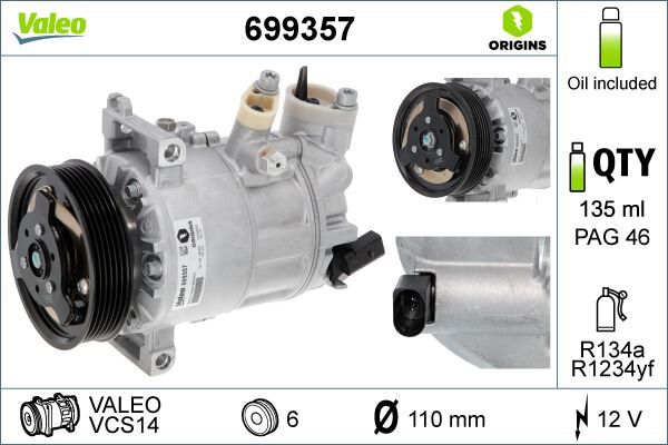 KLİMA KOMPRESÖRÜ A3 03> ALTEA-CADDY III -TOLEDO-OCTAVIA 04> LEON-PASSAT 05> JETTA III-IV-GOLF V- | OEM:5K0820803B-1K0820859S-1K0820803P