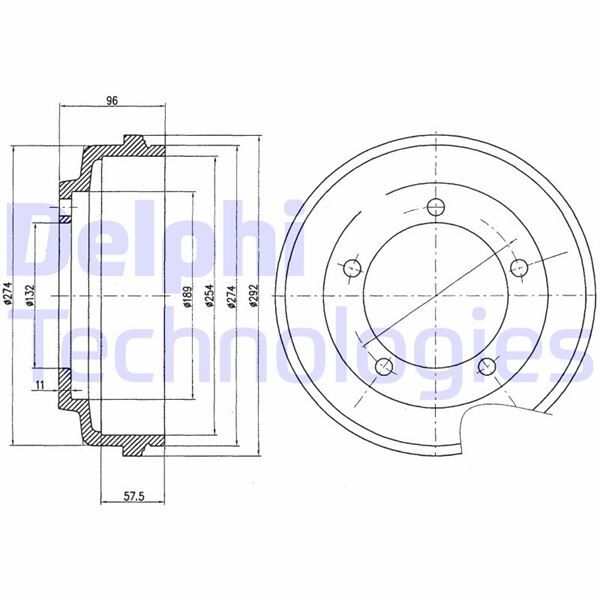 ARKA FREN KAMPANASI TARNSIT V185 01>06 Ö CEKER 2.0 TDCI - 254 / 59.5 MM | OEM:1C1W1126AE-4540218