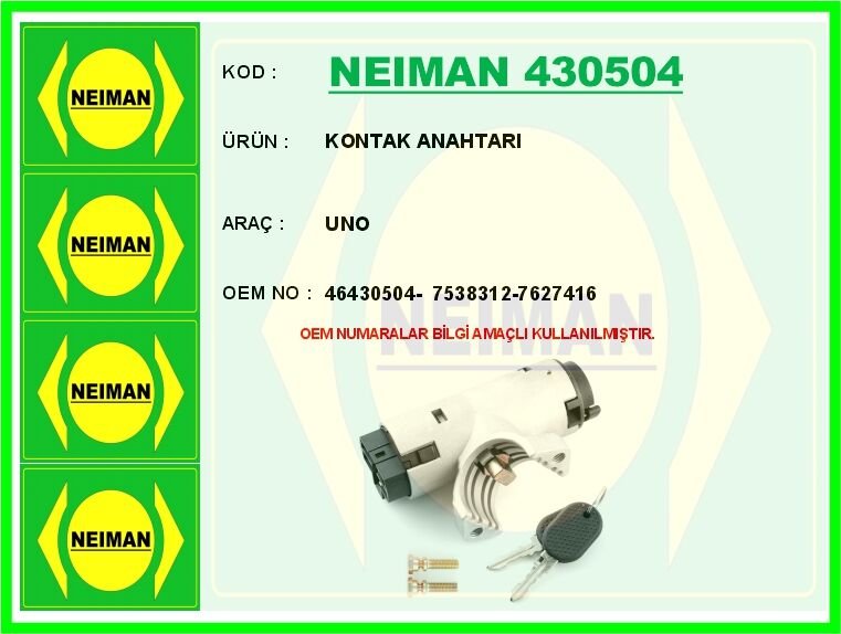 KONTAK ANAHTARI UNO | OEM:46430504-7538312-7627416